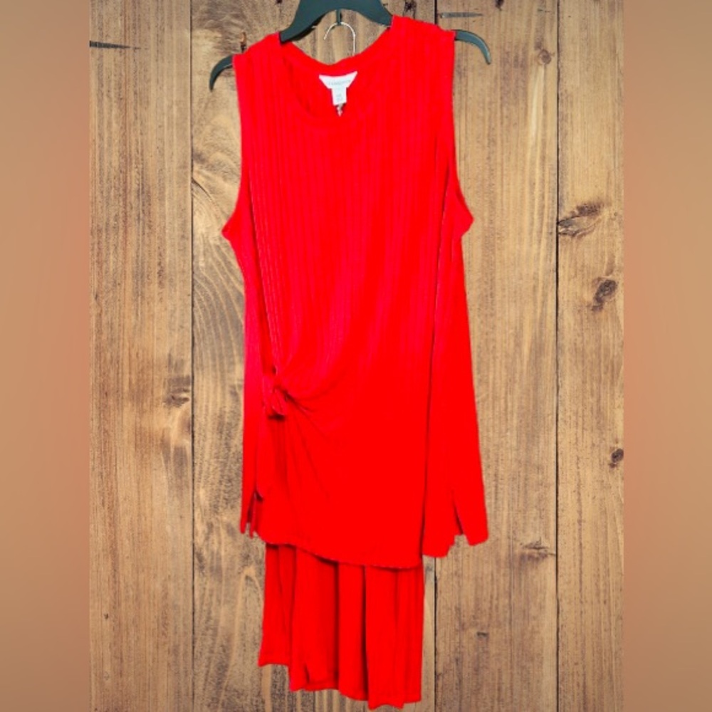 Liz Claiborne Women’s Elegant Cabaret Vibrant Red Sleeveless Pants & Top Set XXL